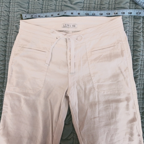 Level 99 Violette High Rise White Linen Wide Leg Pants Size 26 - Worn Once - Picture 6 of 10